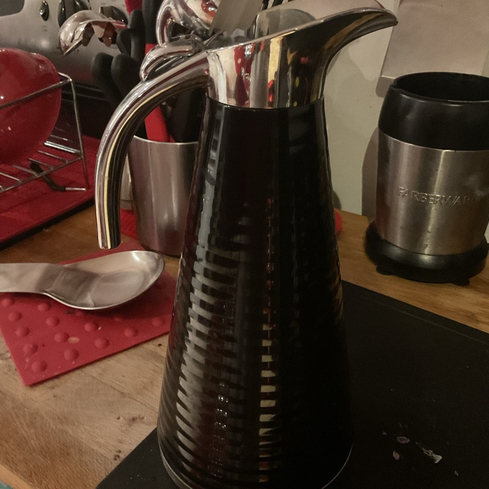 Elegant Black and Silver Pitcher
